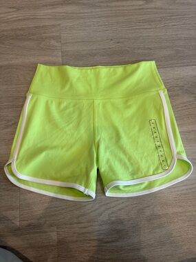 DSG Neon Lime Athletic Shorts with White Trim
